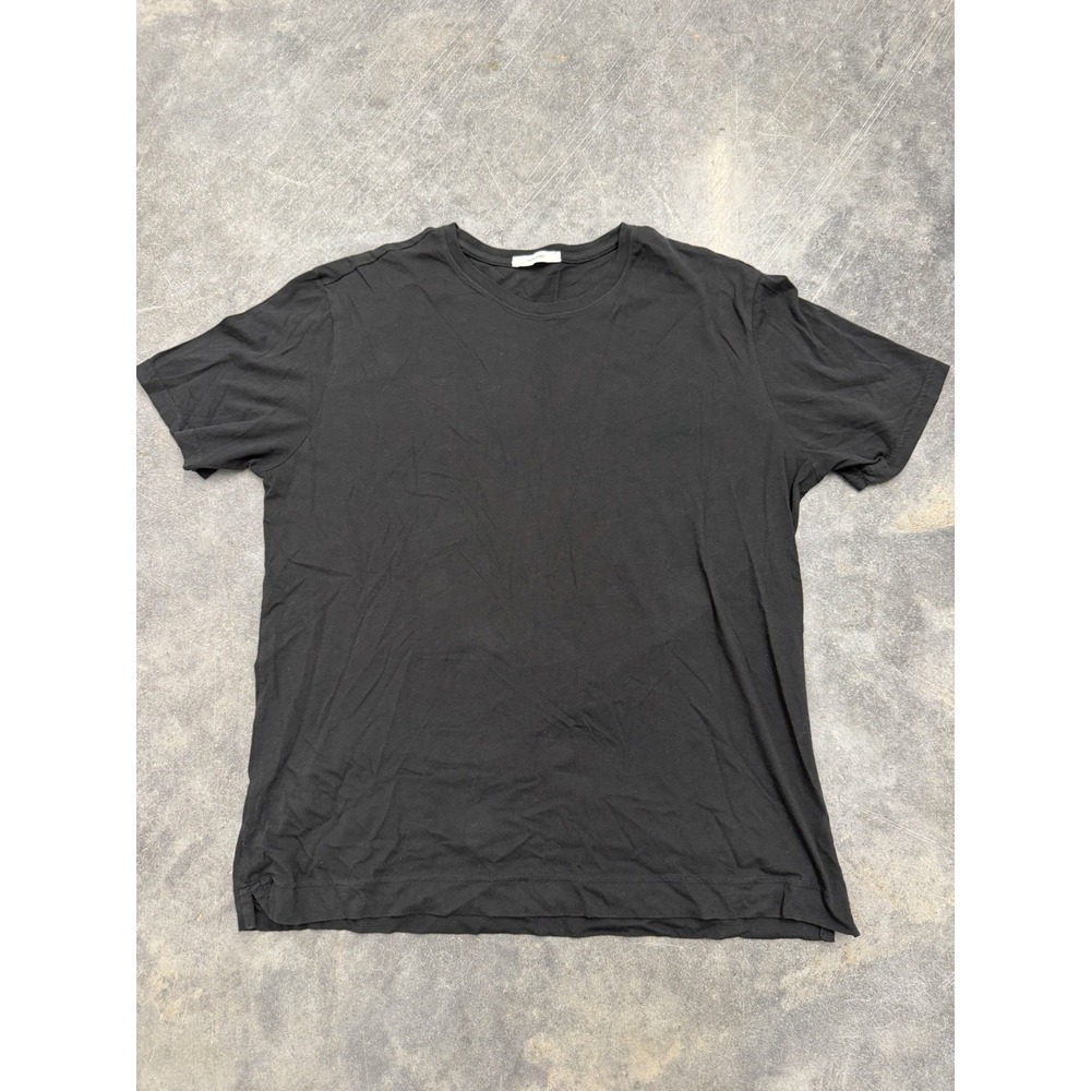 Adam Lippes Black 100% Pima Cotton Short Sleeve Crew Neck Men's T Shirt Sz XL